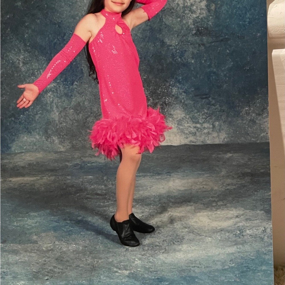 Pink Sequin Kids Costume Dress
